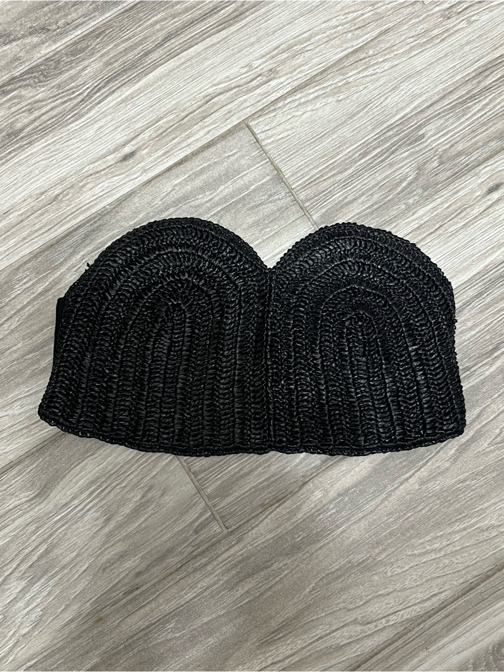 Zara Black Crochet Strapless Bandeau